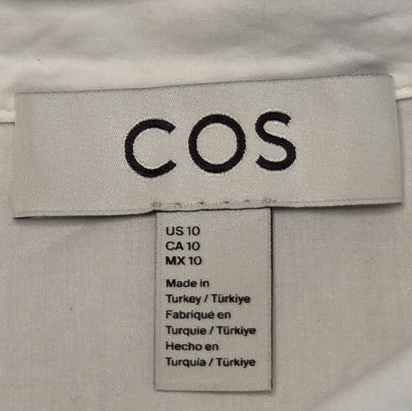 COS White Boxy Short Sleeve Poplin Shirt Women Clean Girl Shirt Size 10 - Picture 7 of 8